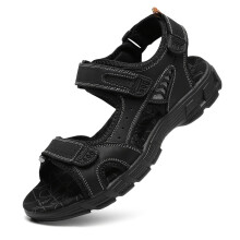 (All Black, 6.5) Men's Beach Sandals, Lightweight Breathable Comfortable with Massage Pattern Sole, Suitable for Outdoor Use