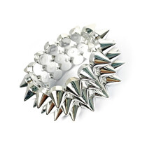 Legering klinknagel punkstijl elastische armband breed-zilver
