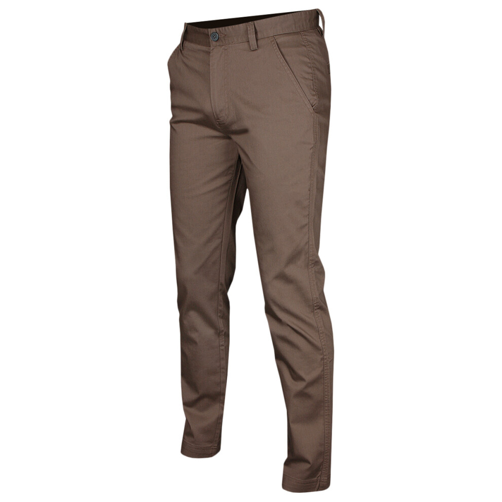 Calvin Klein (32R, Mink) Mens 2026 Campus Chino Wicking Stretch Trousers