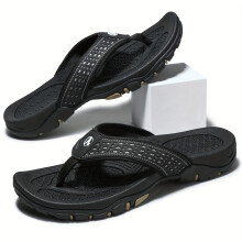 (Black And White, 10.5) New Men's Sports Outsole Wedge Slippers, Indoor/Outdoor Comfortable and Portable Men's Fashion Sandals