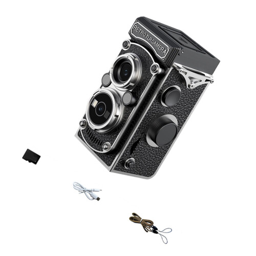 Travel Camera Double Lens Digital Camera 32GB Space-Black