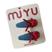 Set van 2 stuks zachte stoffen babyhaarclip voor meisjes ster-A