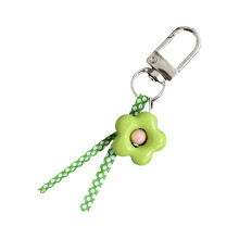 Adorable Flower Shaped Floral Keychain Lightweight And-Green