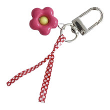 Alloy Acrylic Flower Keychain Stylish Decoration In-Rose Red