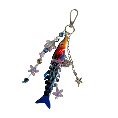 Lifelike Moving Fish Lure Keychain Key Holder-pattern 4