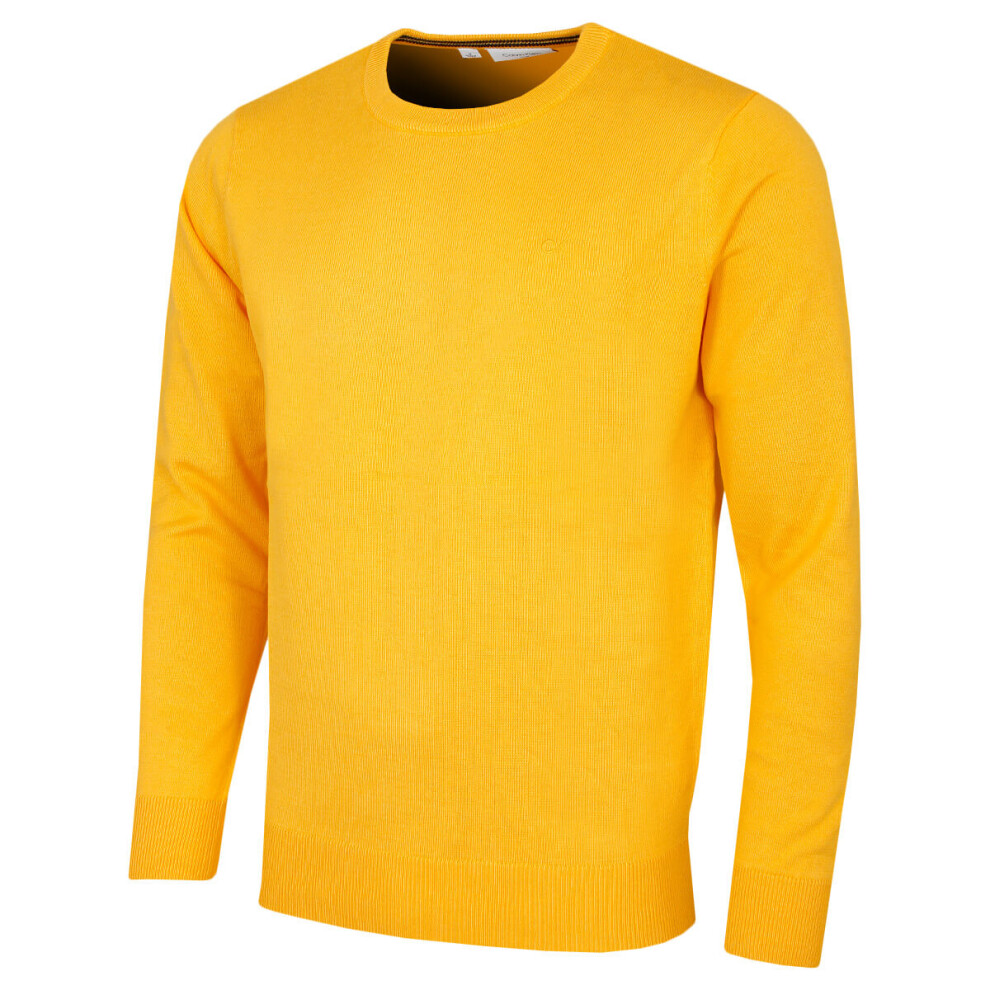 Calvin Klein (Xxl, Sunshine) Mens 2026 Crew Neck Cotton Breathable Golf Sweater