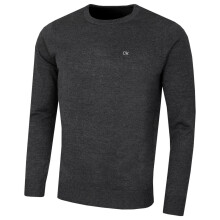 (XL, Charcoal Marl) Calvin Klein Mens 2026 Crew Neck Cotton Breathable Golf Sweater