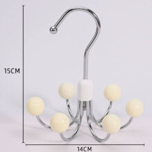 (White Wood Beads)Percha de gancho multifuncional giratoria 360 de 6 garras para almacenamiento organizador de ropa interior