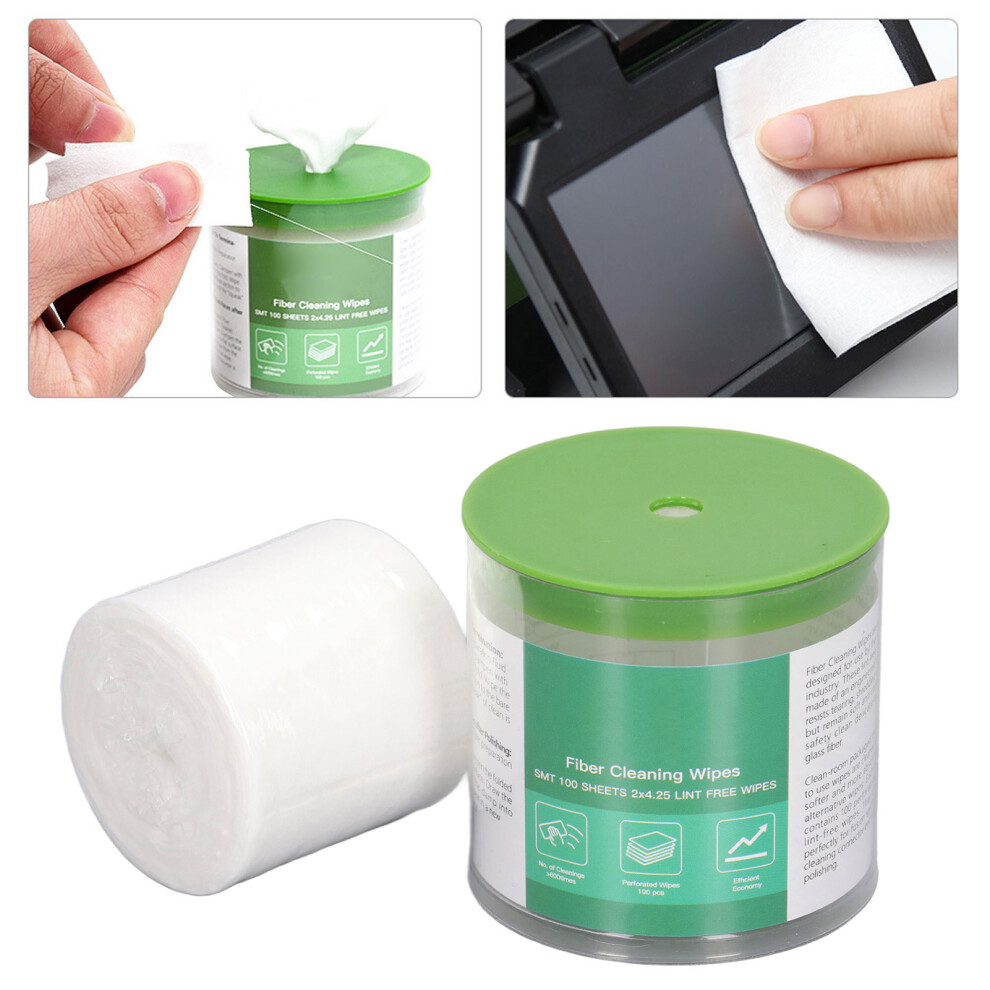 100pk Fibre Optic Cleaning Wipes Dry Wet Use