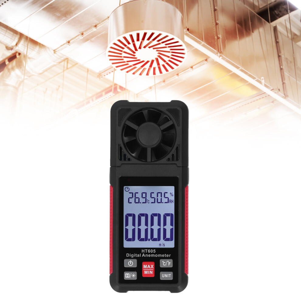 Fast Accurate Anemometer 5 Blades Backlit Display