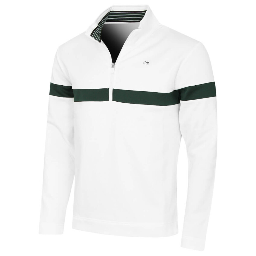 Calvin Klein (Xxxxl, ) Mens 2026 Scale Ck Insul-Lite 1/2 Zip Golf Sweater White