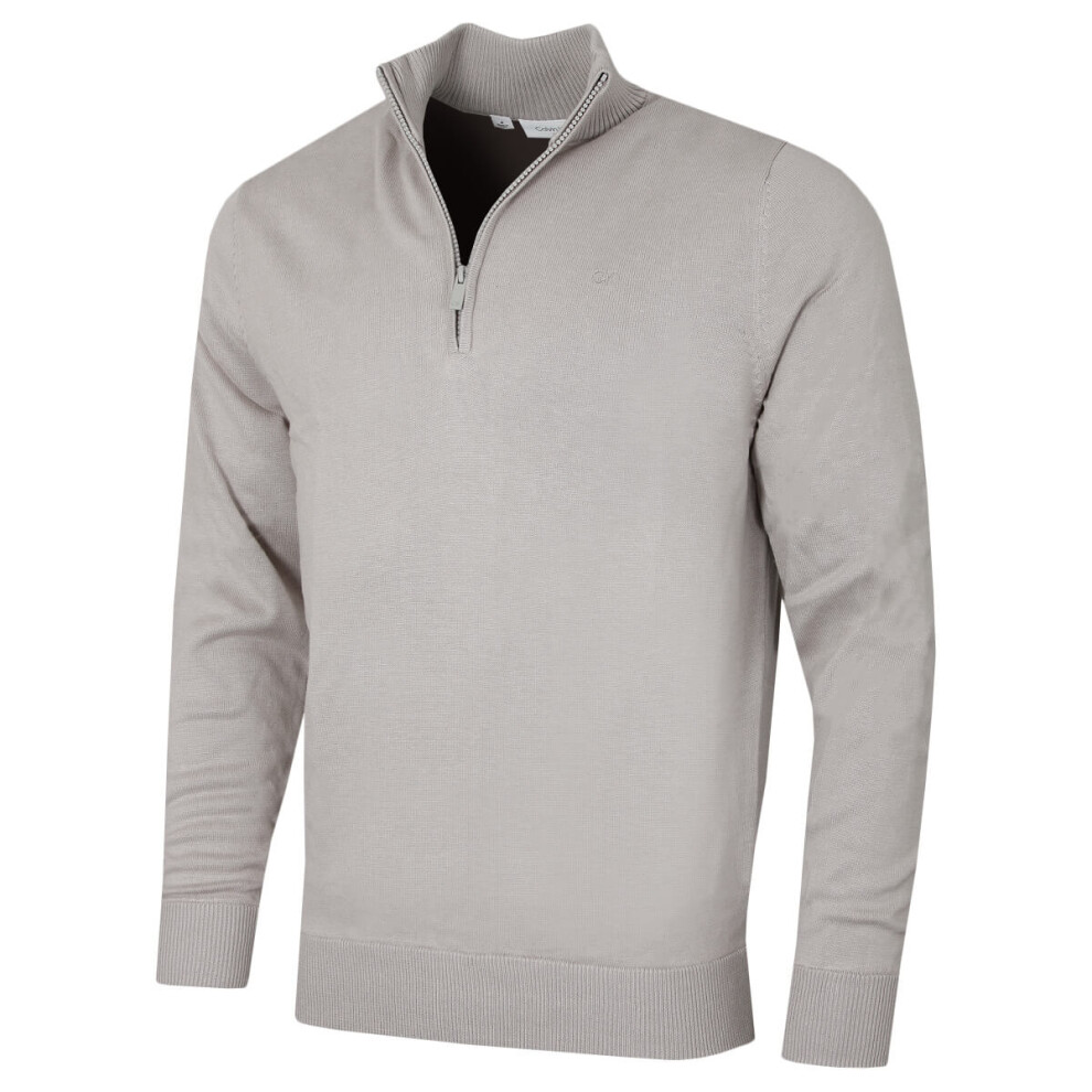 Calvin Klein (Xxxxxl, Platinum) Mens 2026 Campus 1/2 Zip All Season Easy Care Sweater