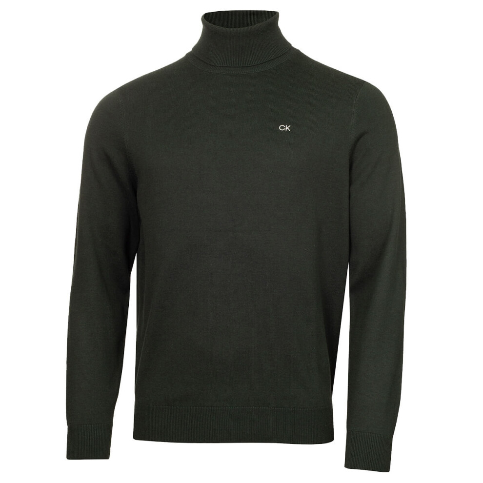 Calvin Klein (Xxxl, Forest) Mens 2026 Ck Roll Neck Rib Knit Durable Sweater