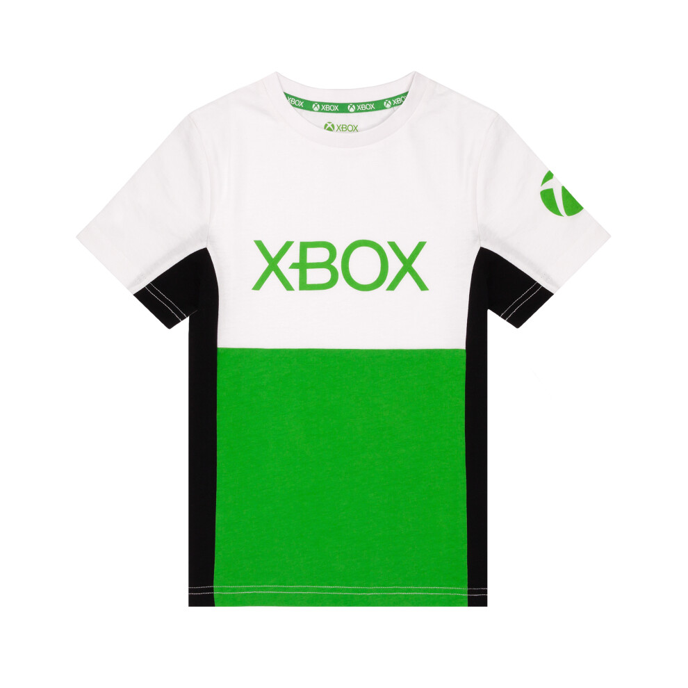 Xbox (13-14 Years) Short Sleeved T-Shirt (Boys White) White,Green
