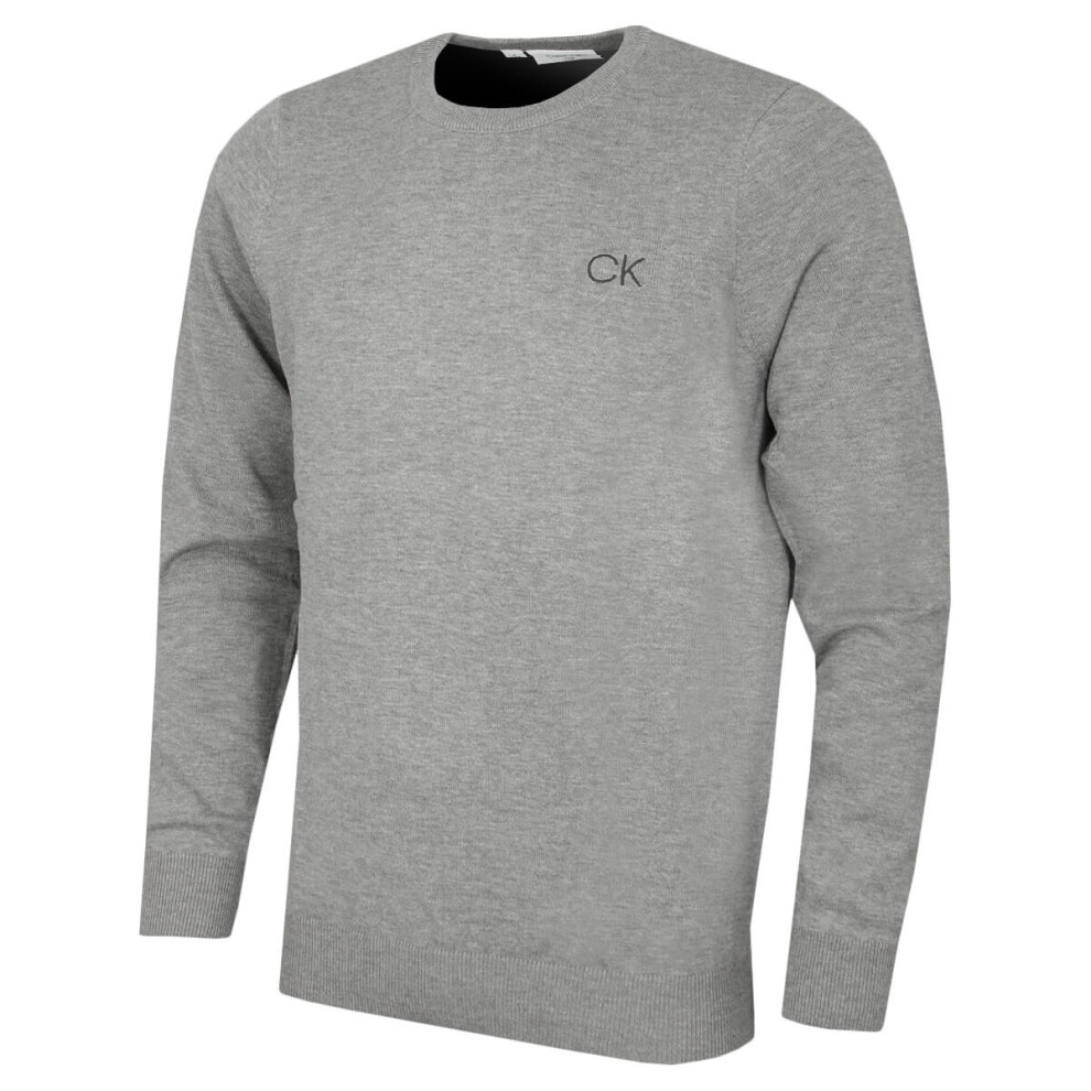 Calvin Klein (Xxl, Marl) Mens 2026 Durable Comfort Crew Neck Tour Golf Sweater Grey