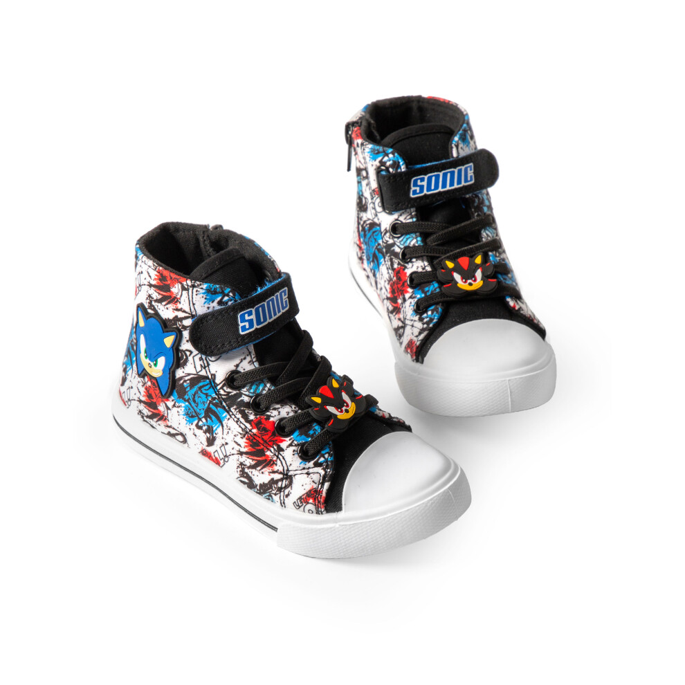 Sonic The Hedgehog (3 Uk Child) Laced Trainers (Boys Multicoloured) Black/White/Red