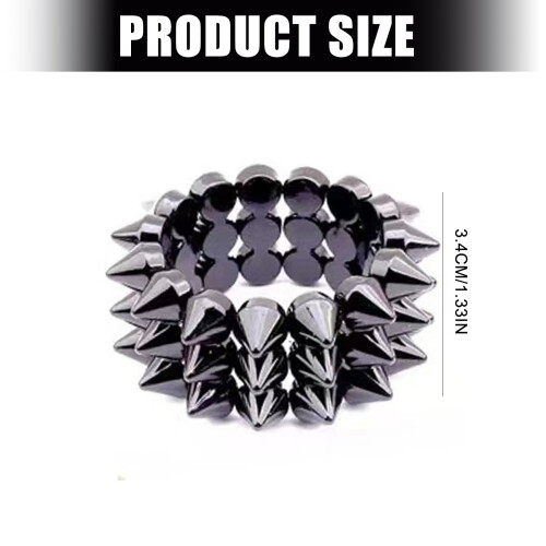 Retro Punk Style Rivet Elastic Bracelet Comfortable-black 2