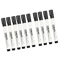 10 Stuks Whiteboard Marker Met Ronde Brede Tip Waterbasis-Zwart