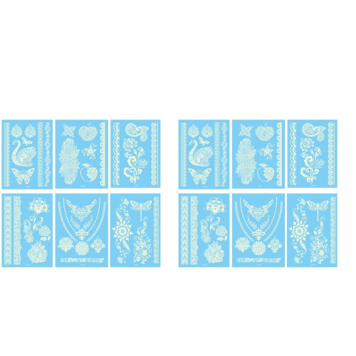 12Pcs Blue Waterproof Decorative Stickers for Festivals