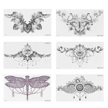 18Sheets White Underboob and Belly Temporary Waterproof Body Tattoos