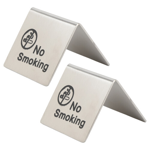 Stainless Steel Smoking Ban Table Signs 1