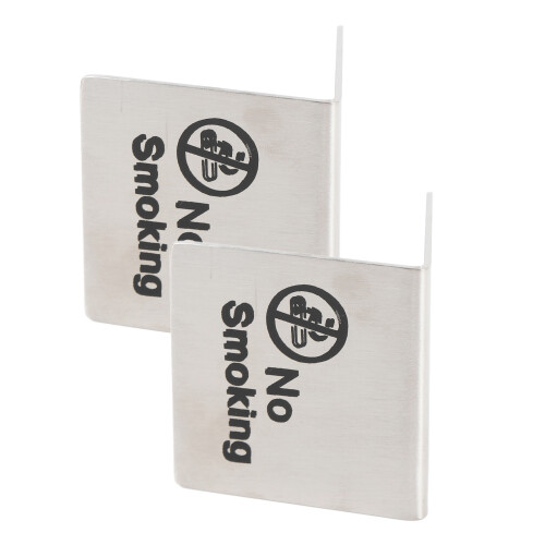Stainless Steel Smoking Ban Table Signs 2