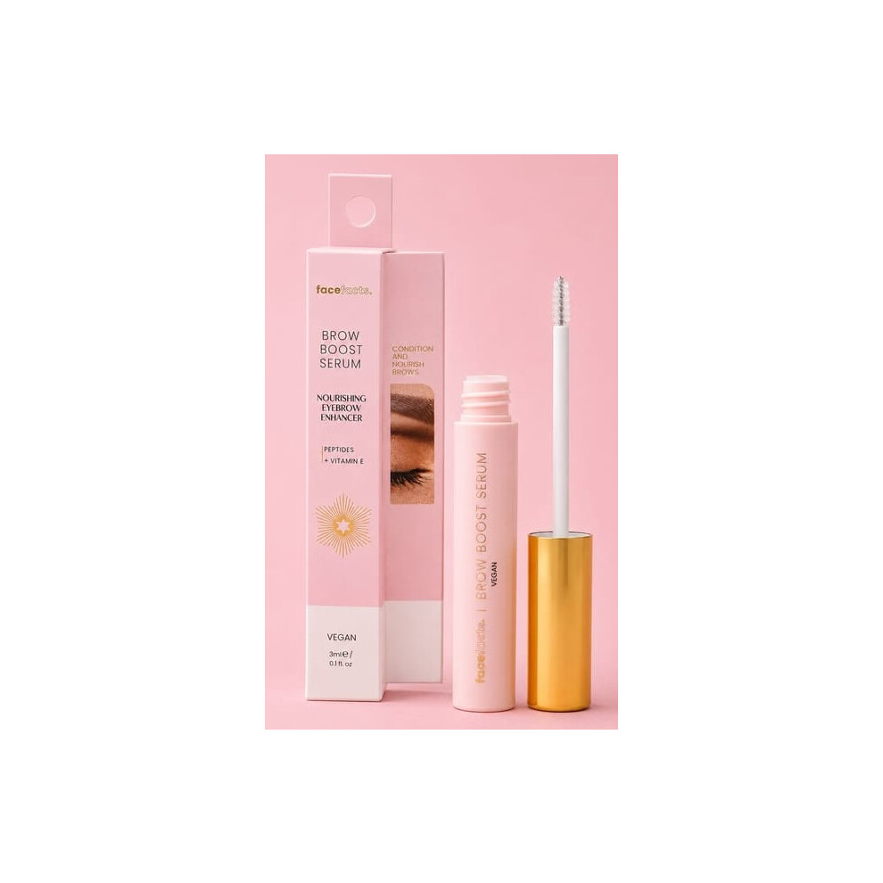 Face Facts Brow Boost Serum 3ml with hyaluronic acid, vitamin E & peptides