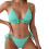 Ensemble de tankini à laçage avant à la mode 2 pièces-Vert S 1