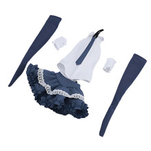 Stof 1/6 poppenkleding schooluniformjurk 1/6 poppen-Donkerblauw.