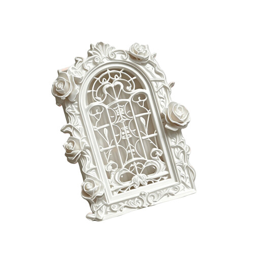 Panneau de fenêtre en forme de Rose romantique, pour-Blanc