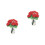 2Pièces Mini Rose Rouge Résine Décor Maison Miniature 1