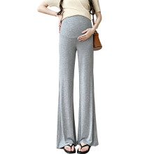 Maternity Pants Summer Stretchy Waist Soft-light gray XXL