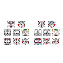 16Pièces Stickers Tatouages Temporaires Halloween Assortis