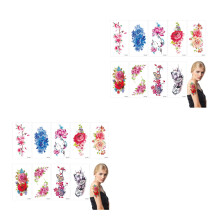 18Feuilles Tatouages Fleurs Temporaires Eau Résistants Pour Adultes