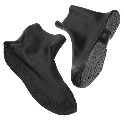 1Paire Couvre- PVC Reutilisables Noir Antidérapants Pour
