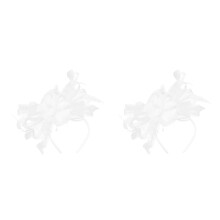2Pièces Ornement Plumes Voilage Élégant