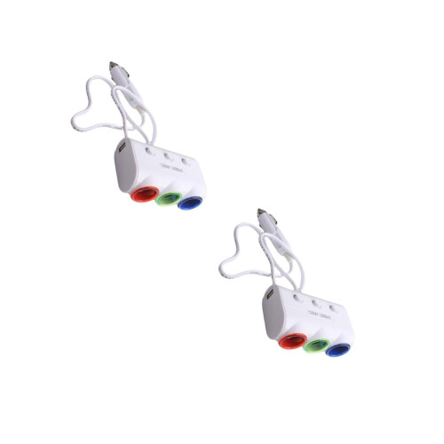 2Pièces Chargeur Double USB ABS Adaptateur Allume-Cigare