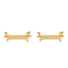 2Pcs Elegant Golden Metal Snack Storage Plate for Living Room