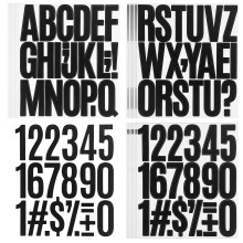 24 Autocollants Lettres Vinyle Noir, Forte Adhérence Décor
