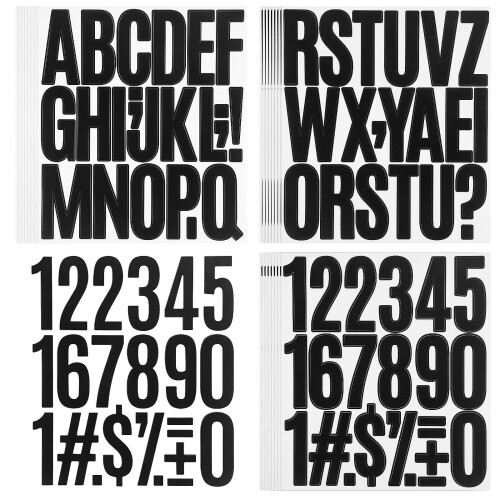 24 Autocollants Lettres Vinyle Noir, Forte Adhérence Décor