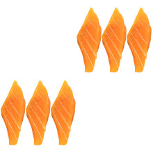 6Pièces Tranches Saumon Faux PVC Orange Décoratif Salle À Manger