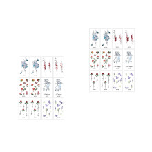 24Pcs Temporary Tattoos Decals Waterproof Body Stickers Set
