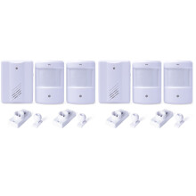 2Pcs White Doorbell with Infrared Sensor and Chime for Security Alarm