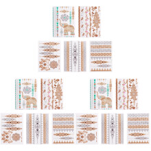 15Sheets Creative Elephant Stickers Gold Disposable Body Decals