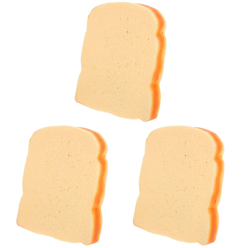 3Pcs Portable Orange Sensory Toys Tpr Simulation Bread Squeeze