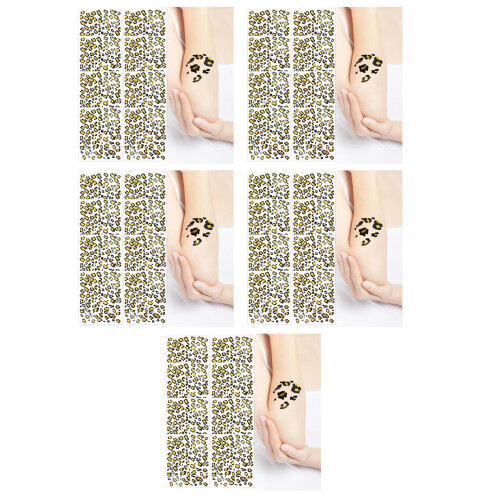 40Sheets Realistic Leopard Temporary Tattoos Multi Color Body Stickers