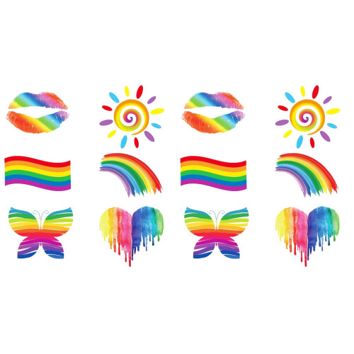 48Pcs Assorted Color Party Stickers Temporary Tattoos Safe Waterproof