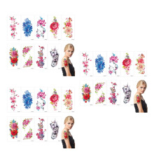 27Sheets Temporary Tattoos Flower Stickers Waterproof Assorted Colors