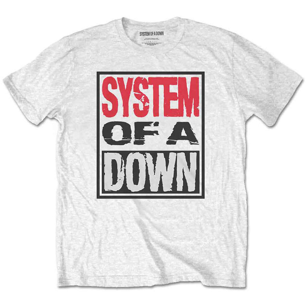 System Of A Down (S, ) Triple Stack Box T Shirt White