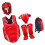 Premium PU Leather Art Protective Gear Set-Red five piece set M 1